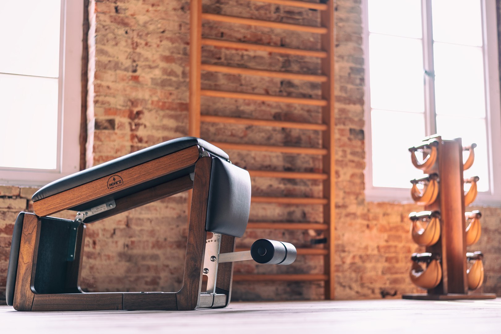 Ławka do ćwiczeń NOHRD TriaTrainer Shadow Buk Skóra - obrazek 16