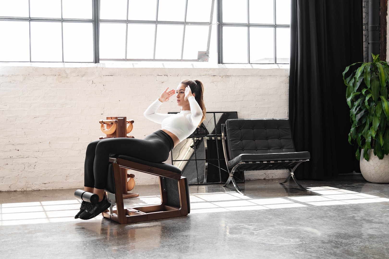 Ławka do ćwiczeń NOHRD TriaTrainer Shadow Buk Skóra - obrazek 21