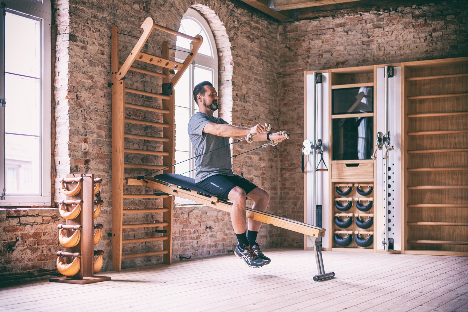 Ławka do ćwiczeń NOHRD CombiTrainer do WallBars Classic Orzech - obrazek 5