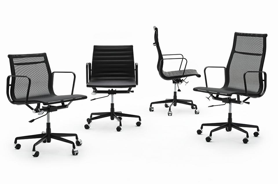 Fotel biurowy AERON PRESTIGE PLUS czarny - skóra naturalna, aluminium - obrazek 4