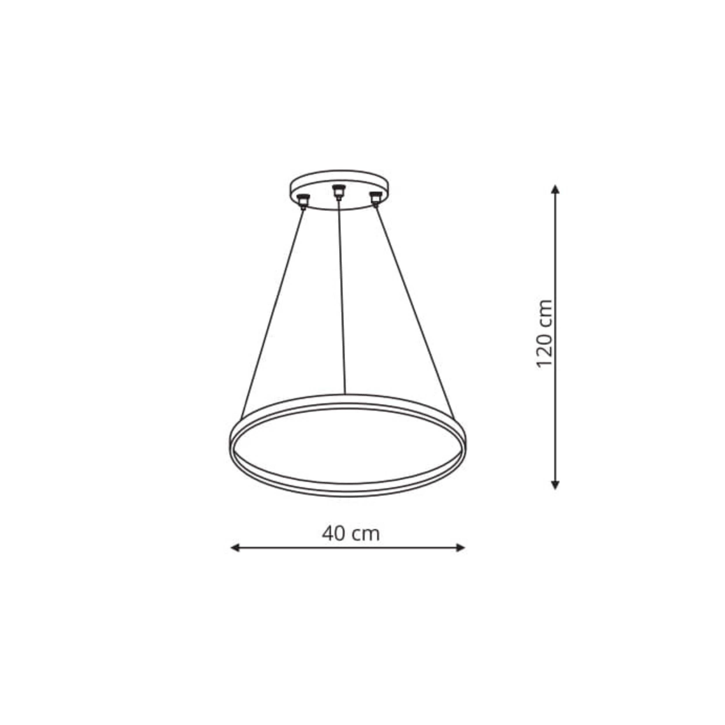Lampa wisząca Ring 40 cm czarna LED - obrazek 4