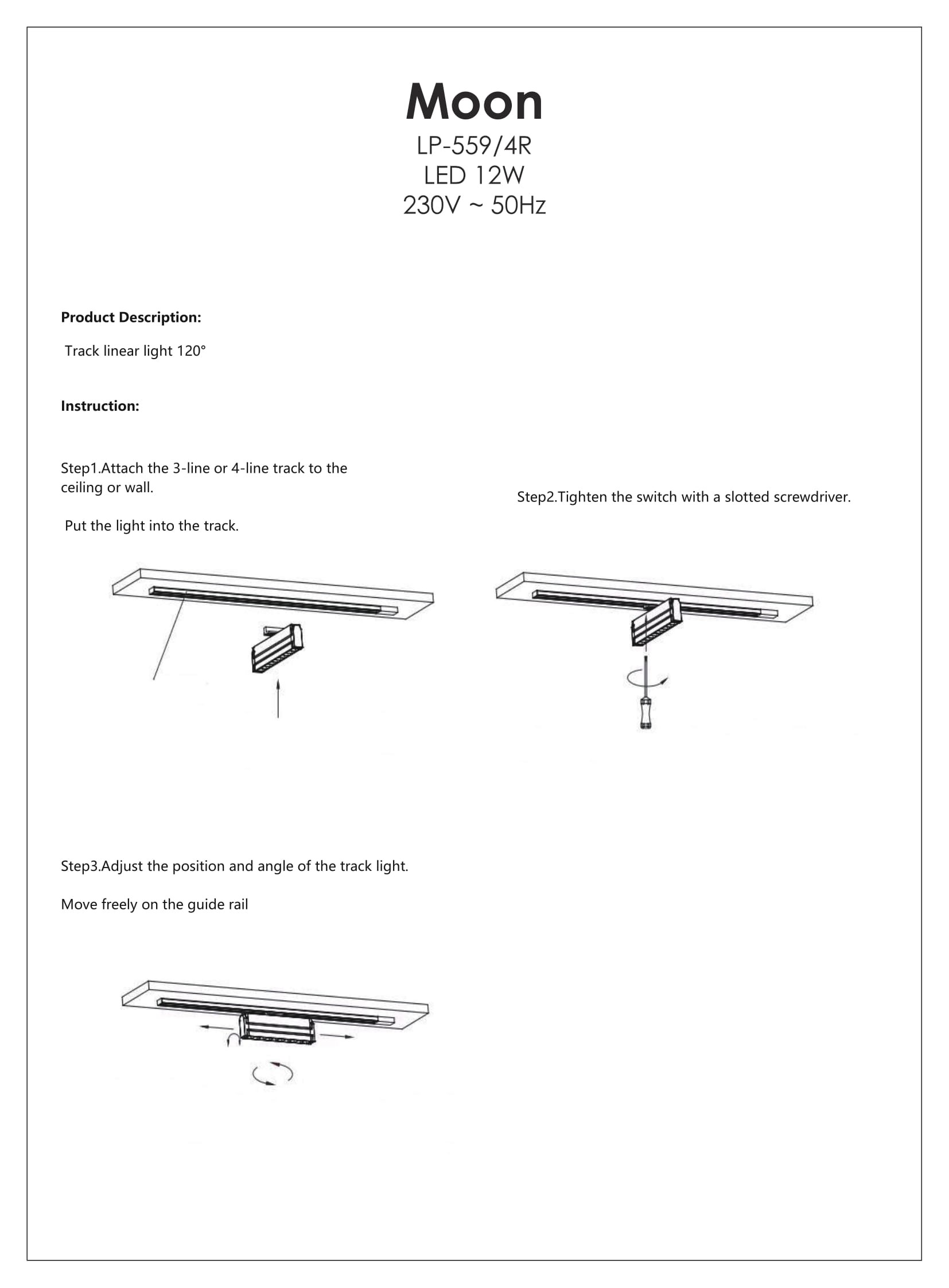 Reflektor do szynoprzewodów Moon 3F czarny LED 4000K - obrazek 5