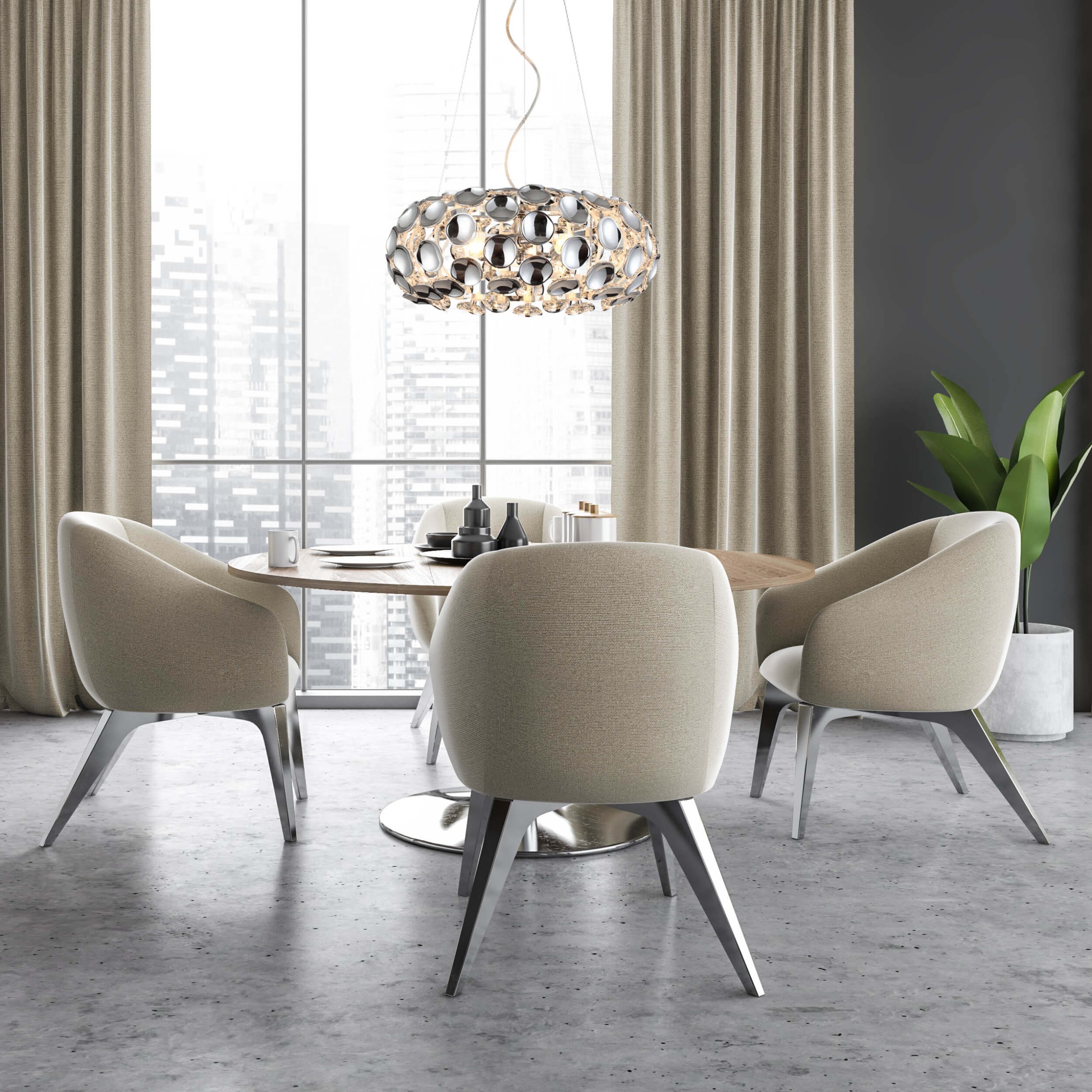 Lampa wisząca Ferrara srebrna 3xE14 - obrazek 3