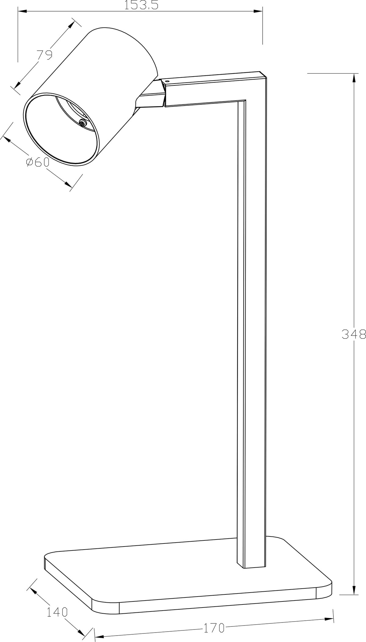 Lampa biurkowa Snow czarna 1xGU10 - obrazek 5