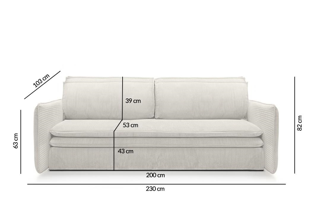 Sofa SENSE SLIM z funkcją spania - II grupa tkanin - obrazek 6