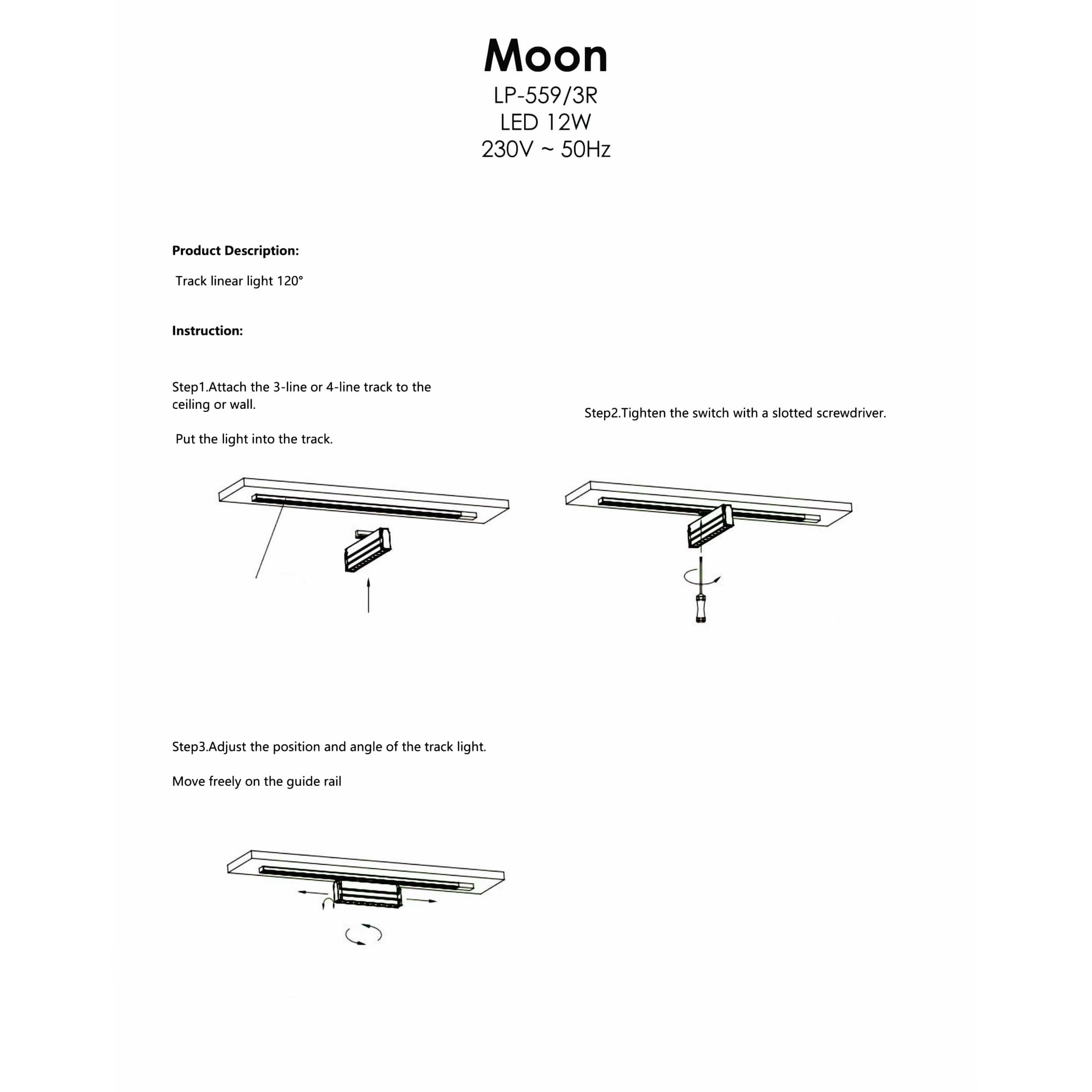 Reflektor do szynoprzewodów Moon 1F czarny LED 4000K - obrazek 5