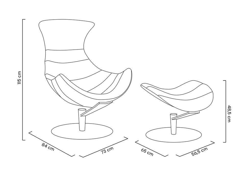 Fotel HOMMER z podnóżkiem czarny - obrazek 17
