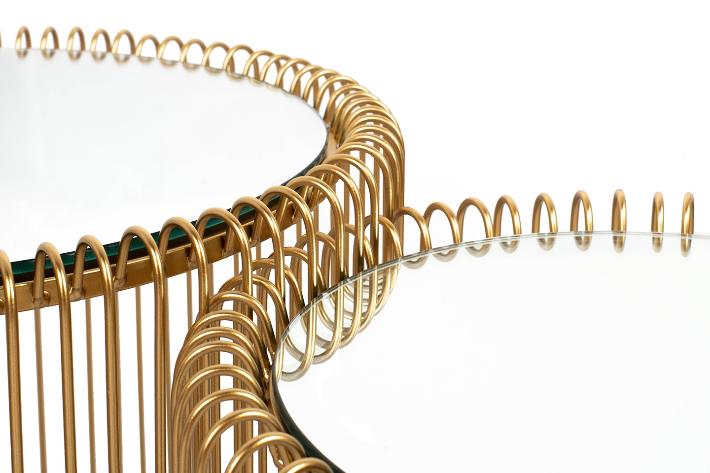 KARE zestaw stolików WIRE mosiądz - obrazek 3