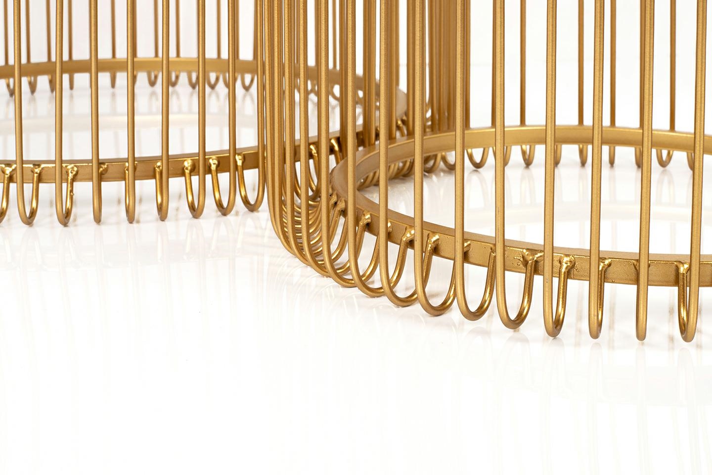 KARE zestaw stolików WIRE mosiądz - obrazek 4