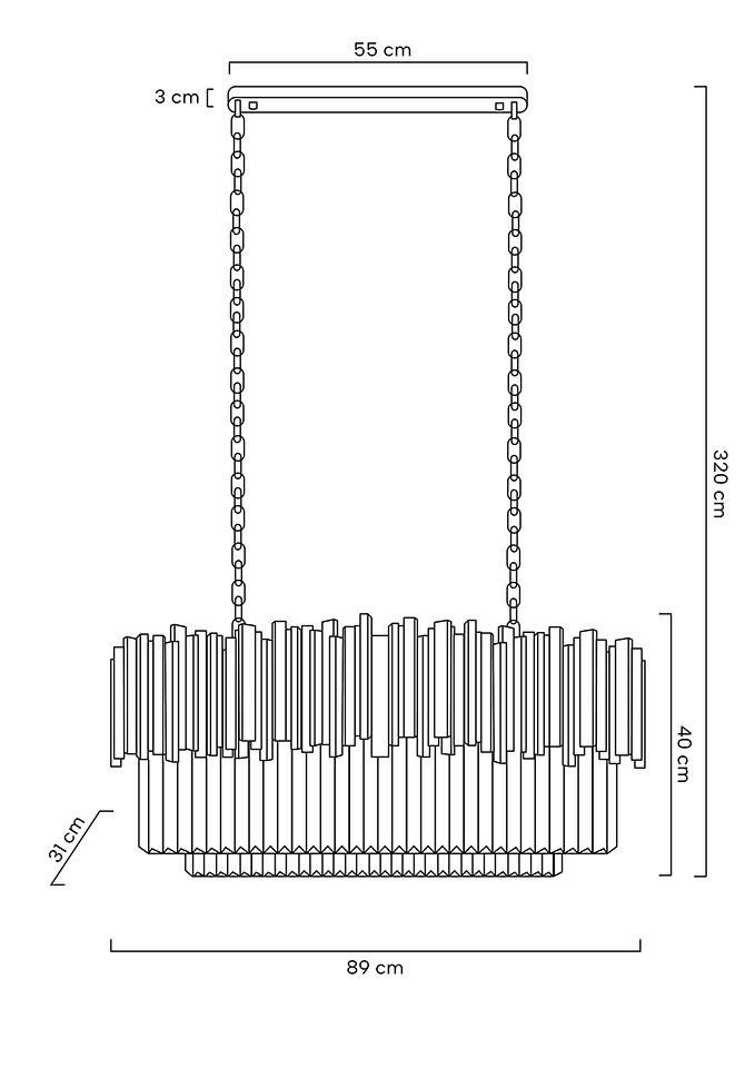 Lampa wisząca IMPERIAL LONG GOLD 90 - stal, kryształ - obrazek 14