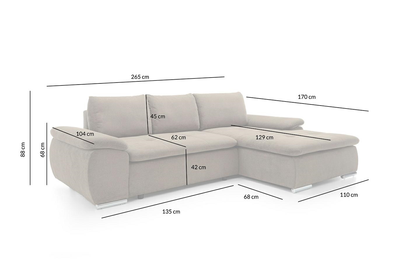 Narożnik BILBAO z funkcją spania - I grupa tkanin - obrazek 3