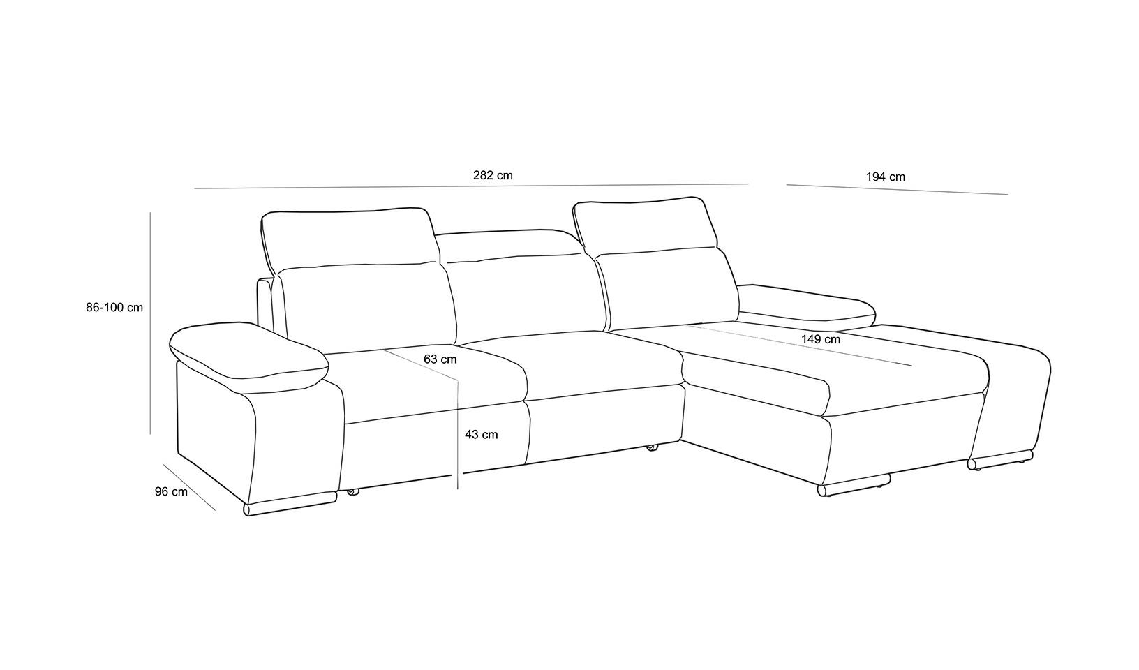 Narożnik CONTINENTAL z funkcją spania - II grupa tkanin - obrazek 3