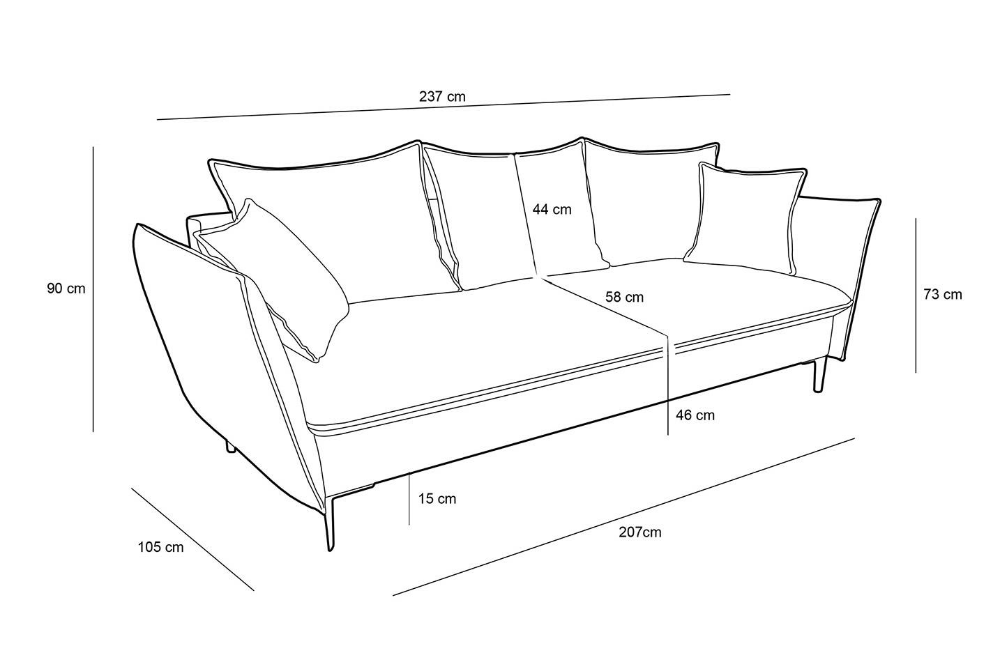 Sofa GEMA z funkcją spania - I grupa tkanin - obrazek 3