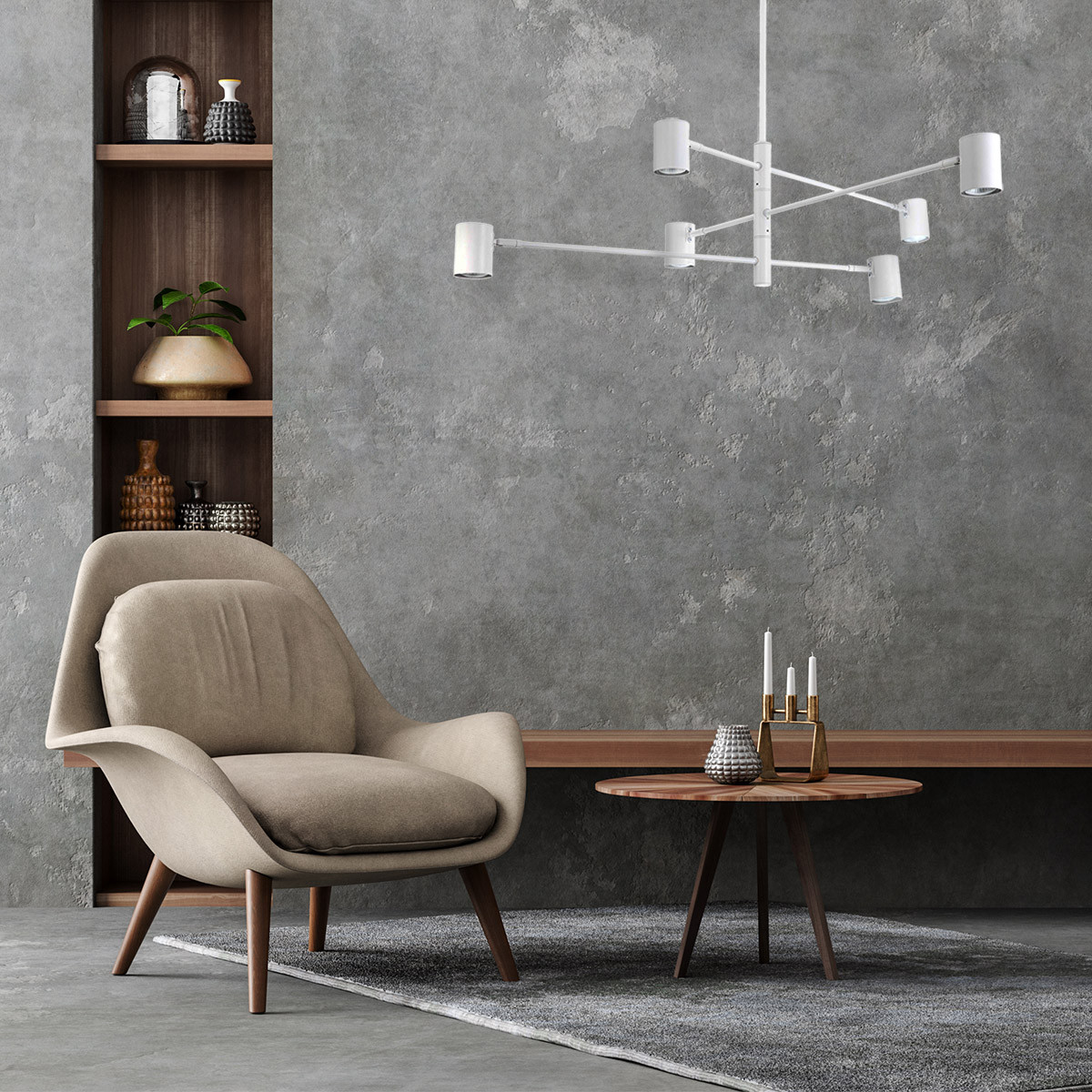 Lampa wisząca Snow 6 biała 6xGU10 - obrazek 4