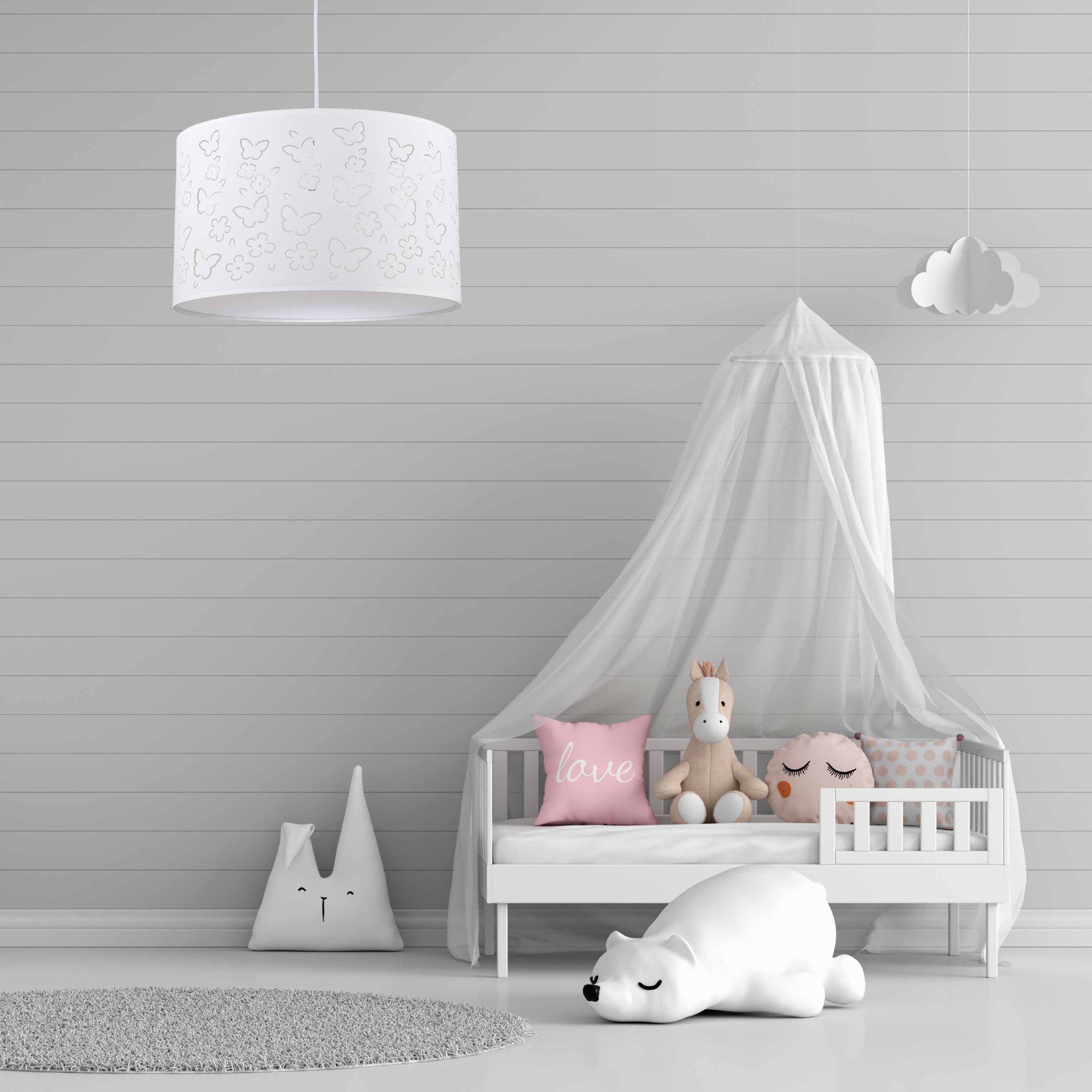 Lampa wisząca dziecięca Flowers biała 1xE27 - obrazek 3