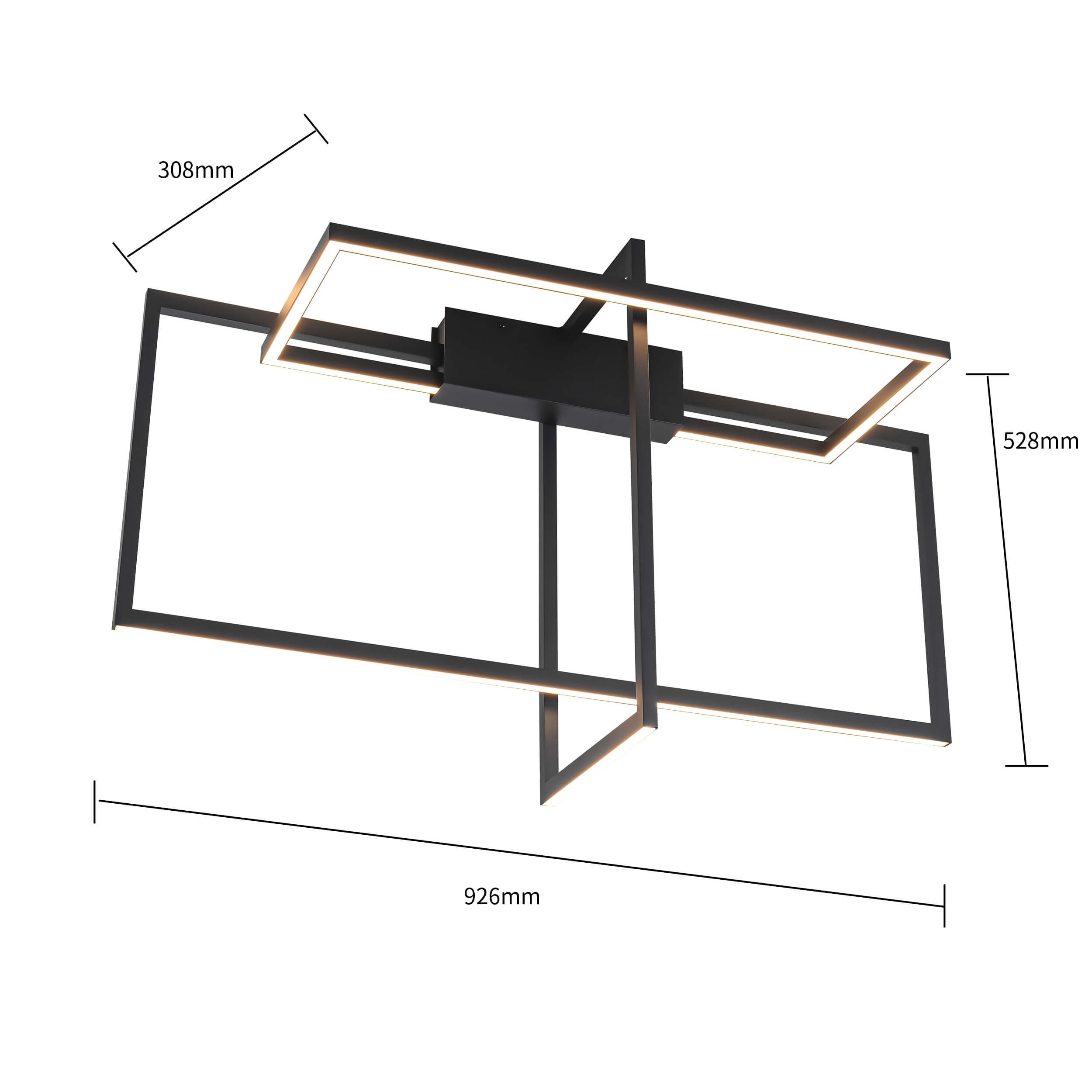 Lampa wisząca Frame czarna LED 3000K - obrazek 4