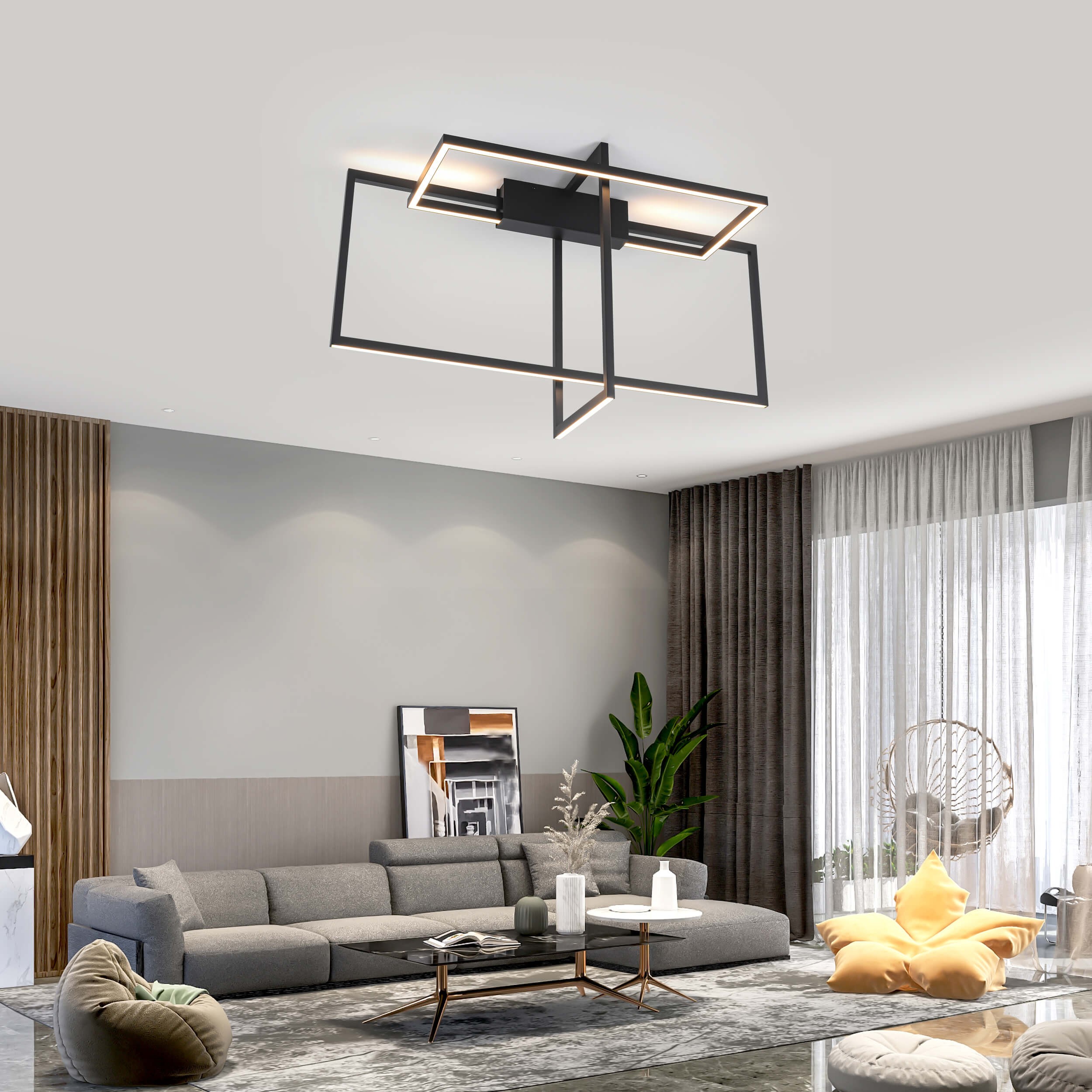 Lampa wisząca Frame czarna LED 3000K - obrazek 6