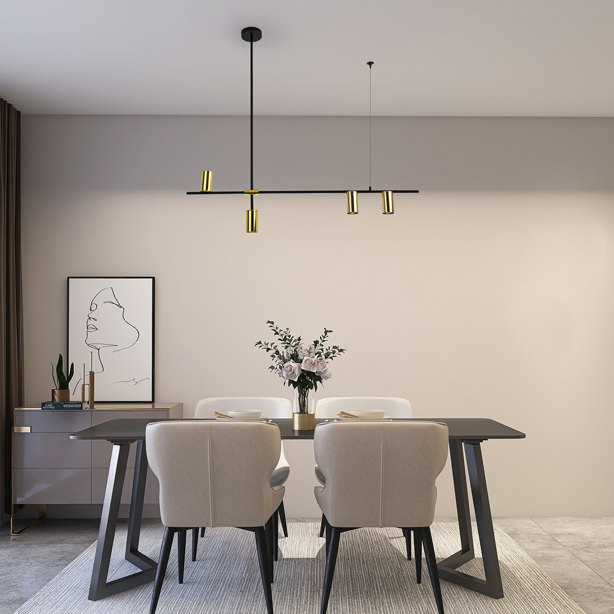 Lampa wisząca Arizona czarno - złota 4xGU10 - obrazek 4