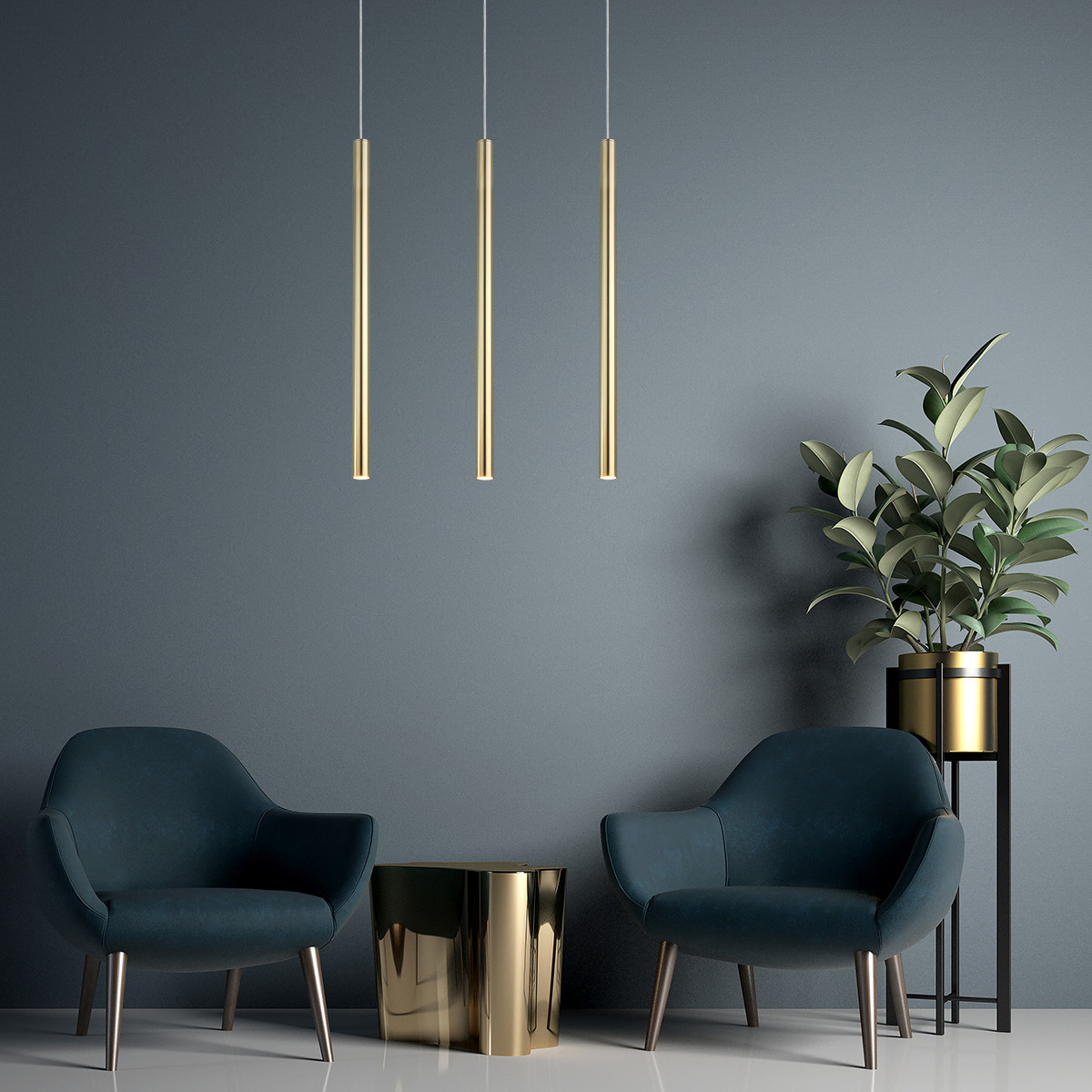 Lampa wisząca Lungo 3 linia złota 3xG9 - obrazek 3