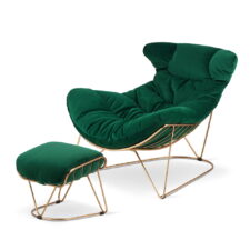 Fotel Malmo XZ leżanka butelkowy z podnóżkiem – designerski mebel do salonu