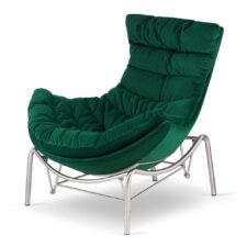 Fotel bujany Hoor XZ butelkowa zieleń – stylowy fotel wypoczynkowy velvet