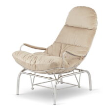 Fotel bujany Dalby XZ Beżowy – nowoczesny fotel wypoczynkowy Velvet