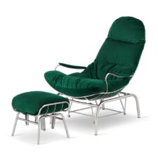 Fotel Dalby z podnóżkiem XZ Butelkowy – elegancki fotel do relaksu w domu