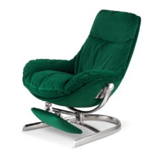 Fotel Arhus XZ butelkowa zieleń – rozkładany podnóżek, tapicerka velvet