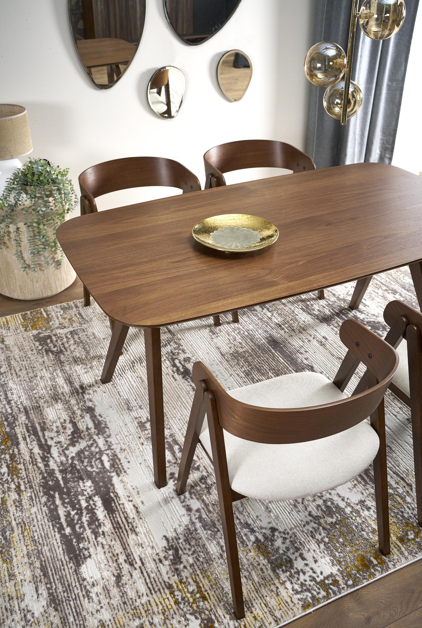 MIGUEL stół, blat - orzechowy, noga - orzechowy - obrazek 4