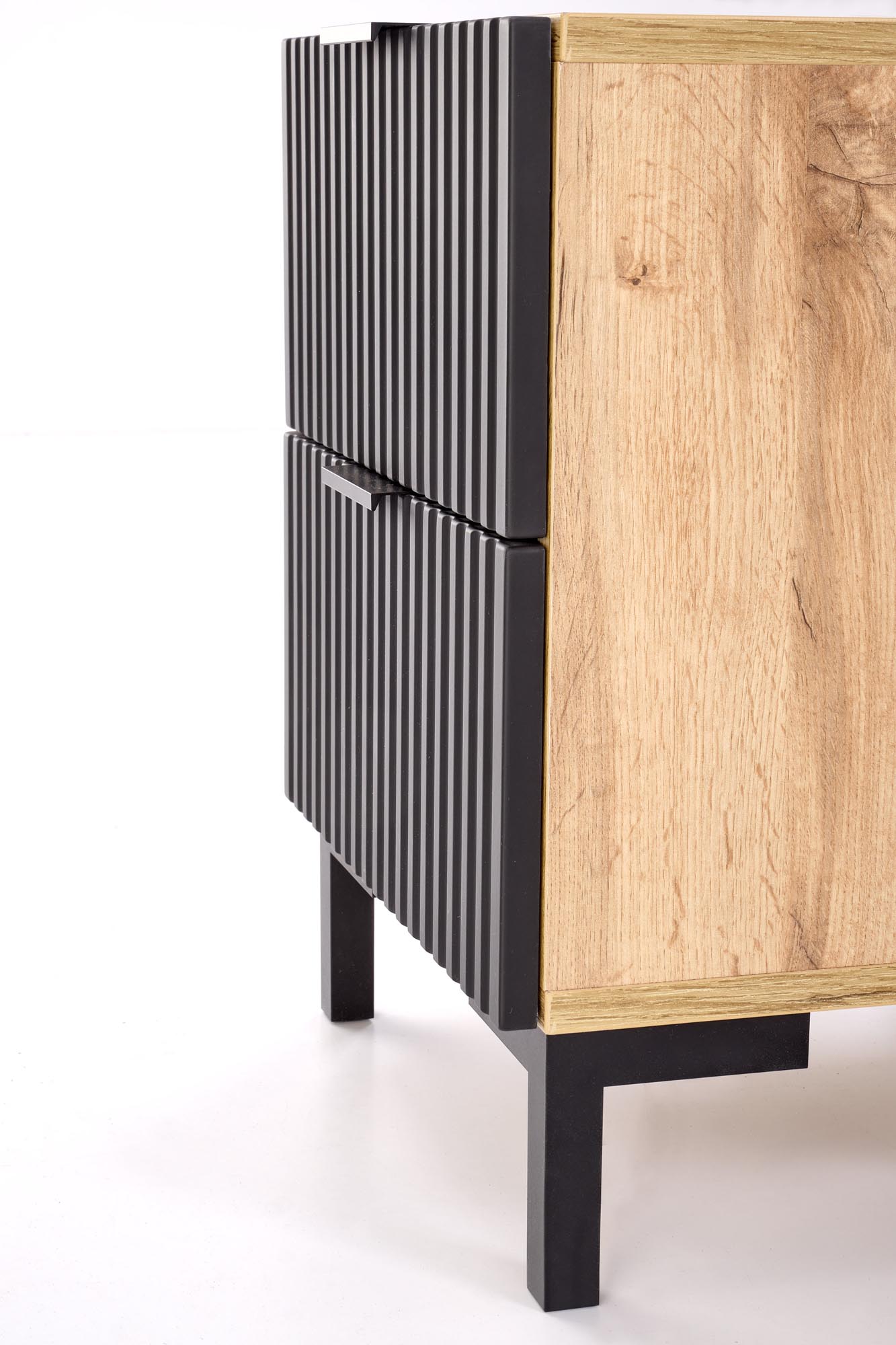 NELA szafka nocna, dąb craft - czarny - obrazek 8