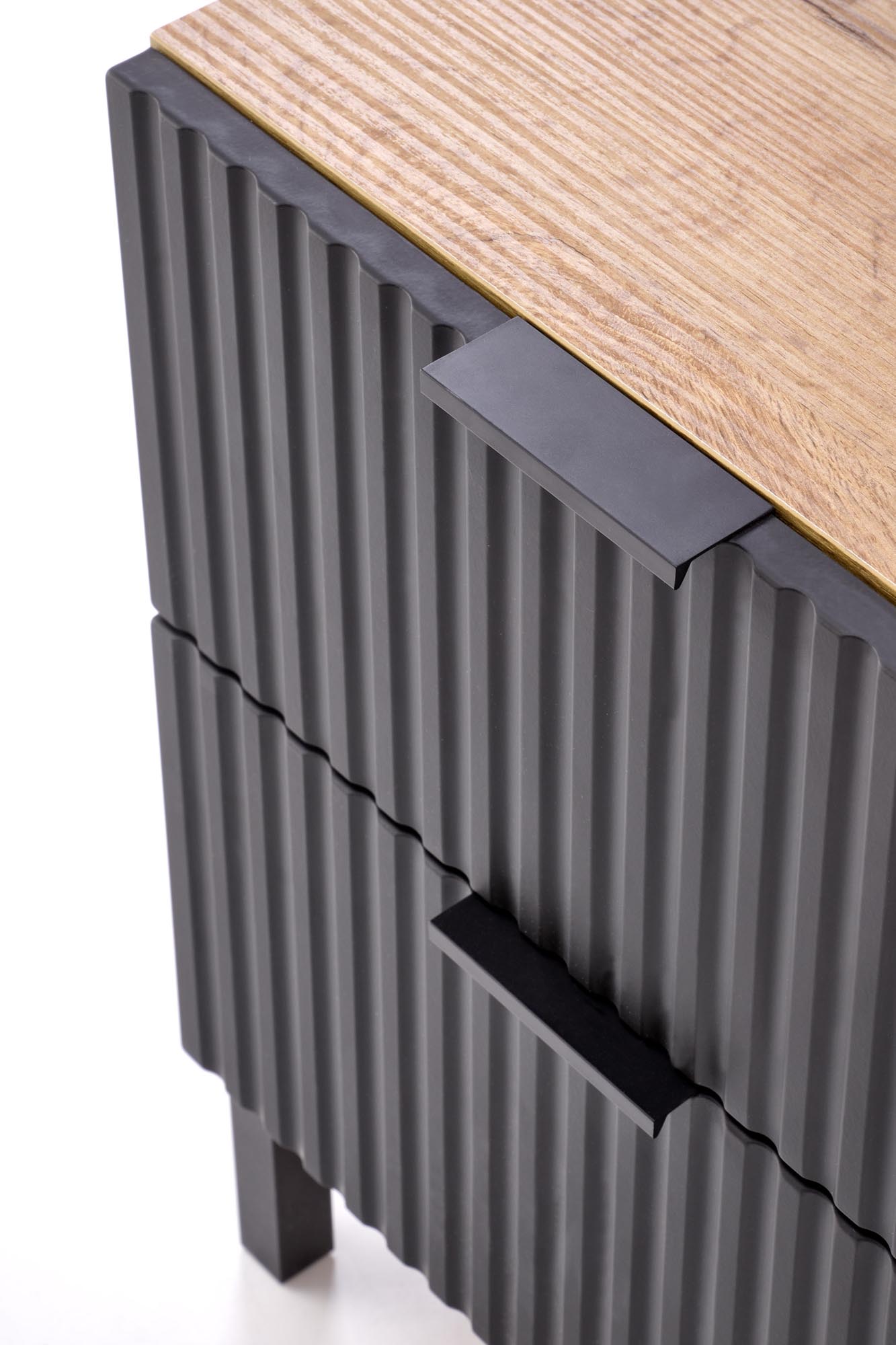 NELA szafka nocna, dąb craft - czarny - obrazek 9