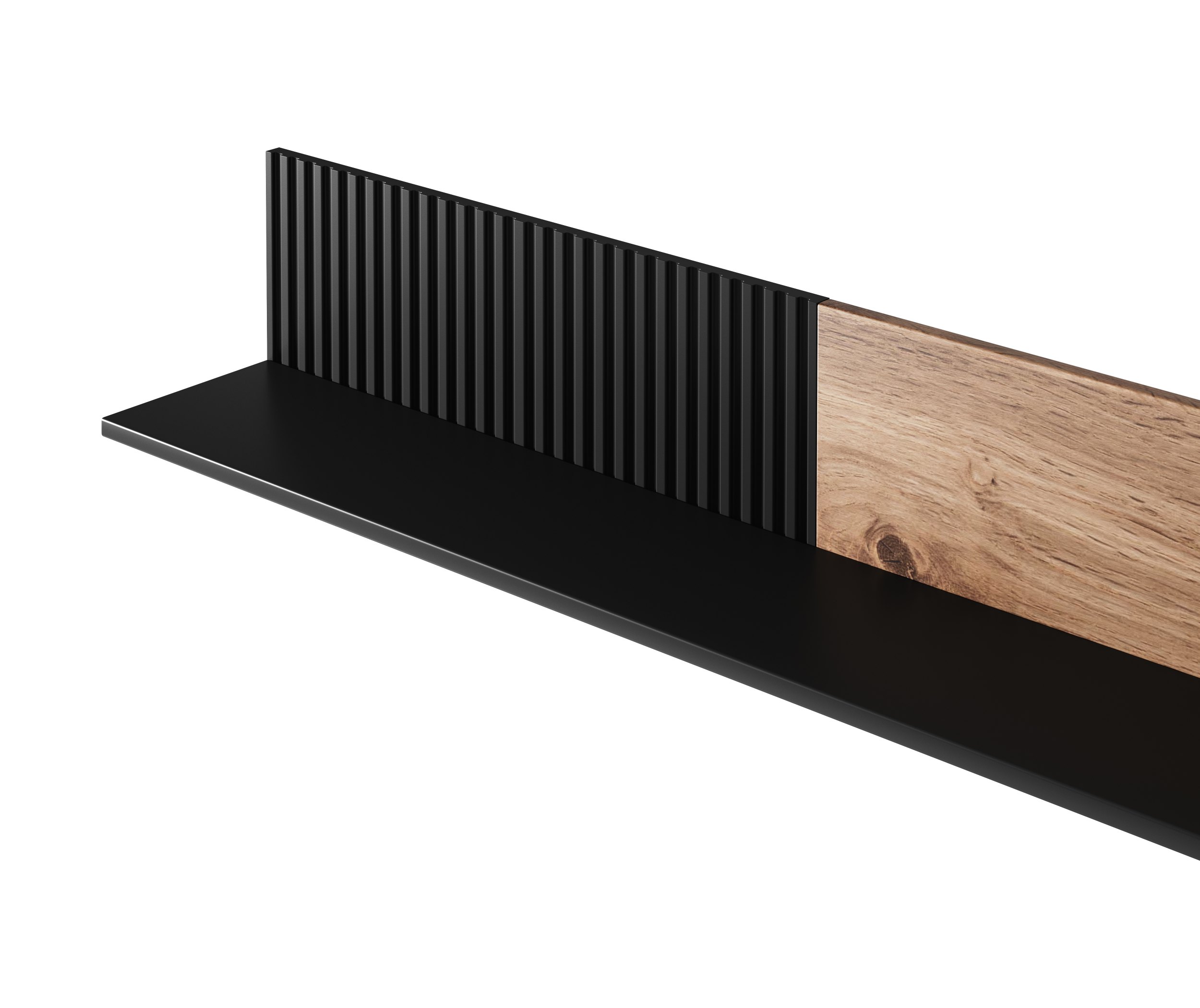 RANDOM P-2 półka wisząca dąb wotan/czarny - obrazek 5