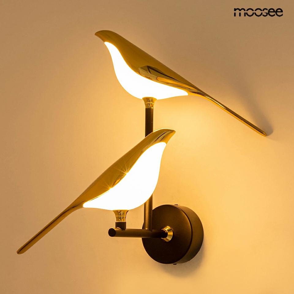 MOOSEE lampa ścienna BIRD TWIN złota - obrazek 3