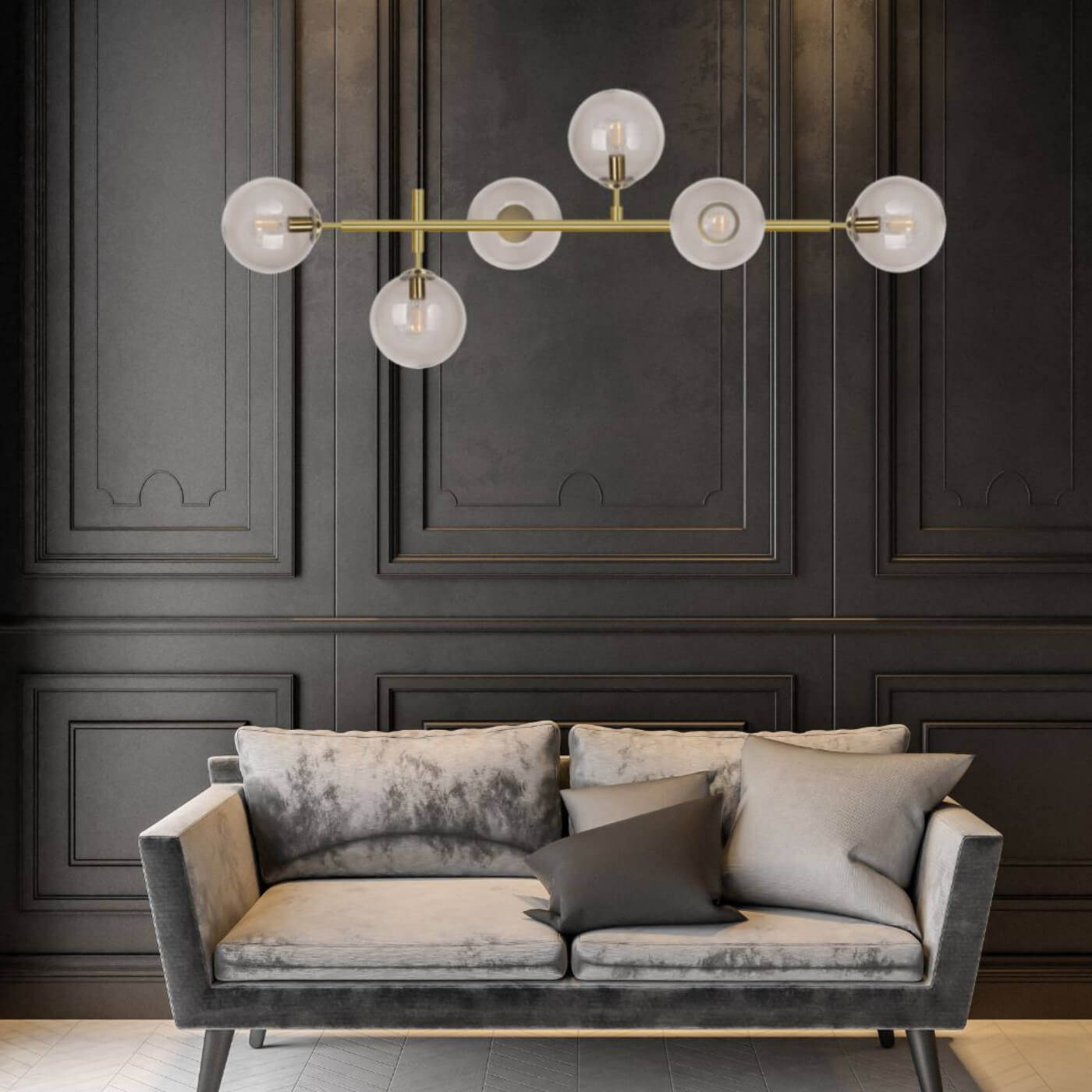 Lampa wisząca Alisa złota 6xE14 - obrazek 3