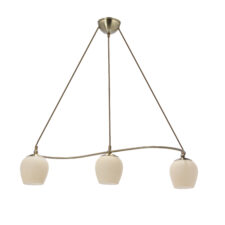 Serano lampa wisząca patynowy 3x60W E27 klosz kremowy