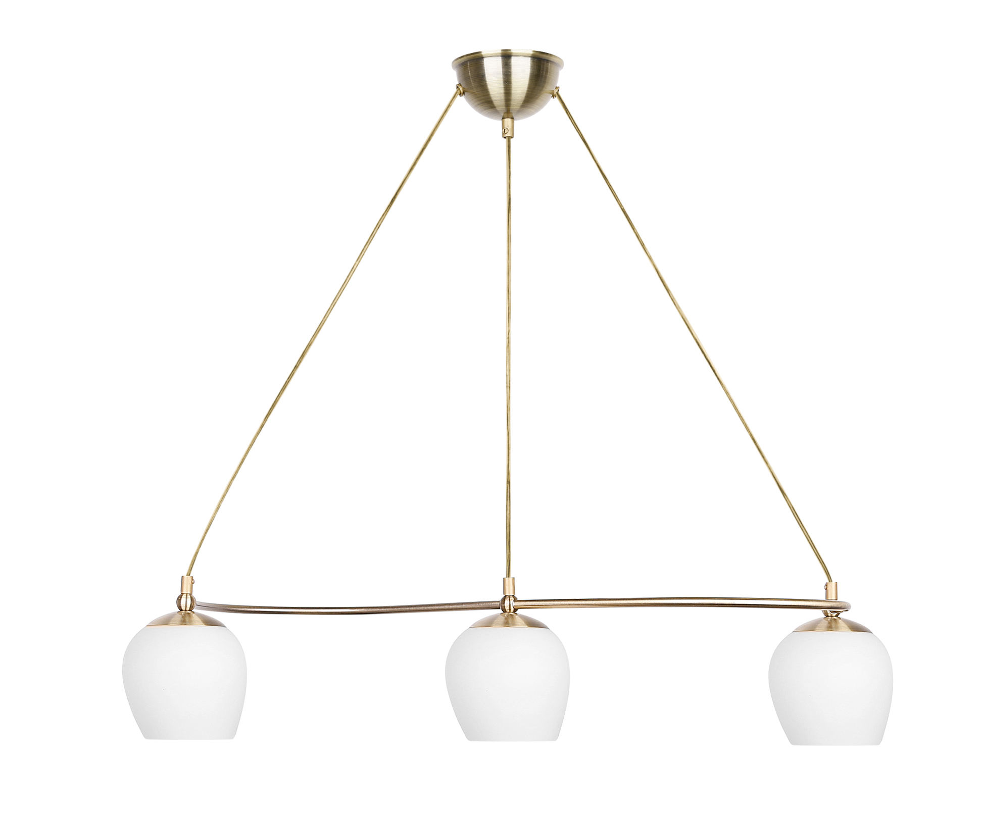 Serano lampa wisząca patynowy 3x60W E27 klosz biały - obrazek 3