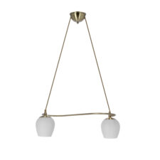 Serano lampa wisząca patynowy 2x60W E27 klosz biały
