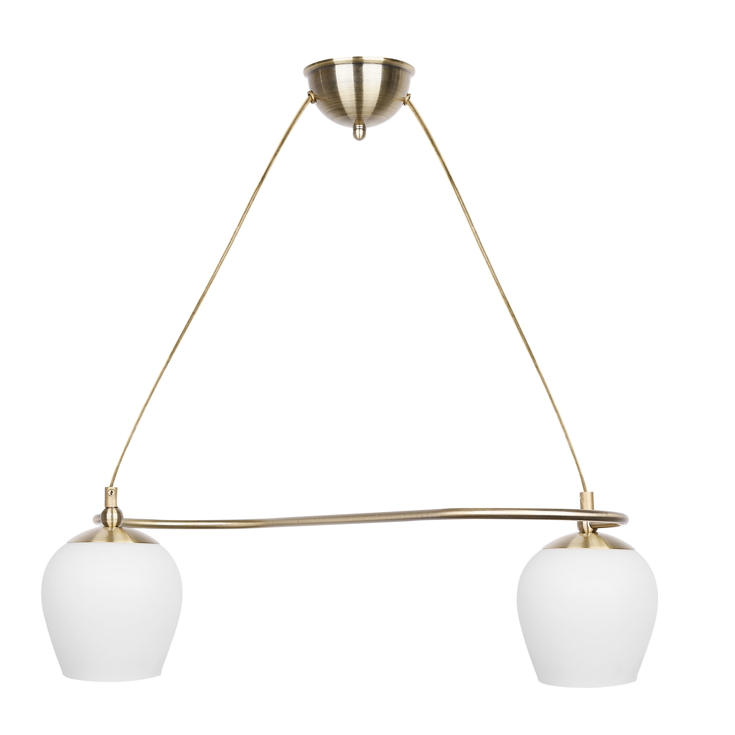 Serano lampa wisząca patynowy 2x60W E27 klosz biały - obrazek 3