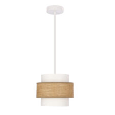 NUGET lampa wisząca biały 1x60W E27 kremowy abażur nowoczesna sufitowa oświetlenie do salonu jadalni kuchni dekoracyjna funkcjonalna