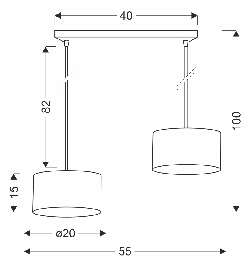 PANDY lampa wisząca czarny 2x40W E27 abażur czarny+złoty - obrazek 3