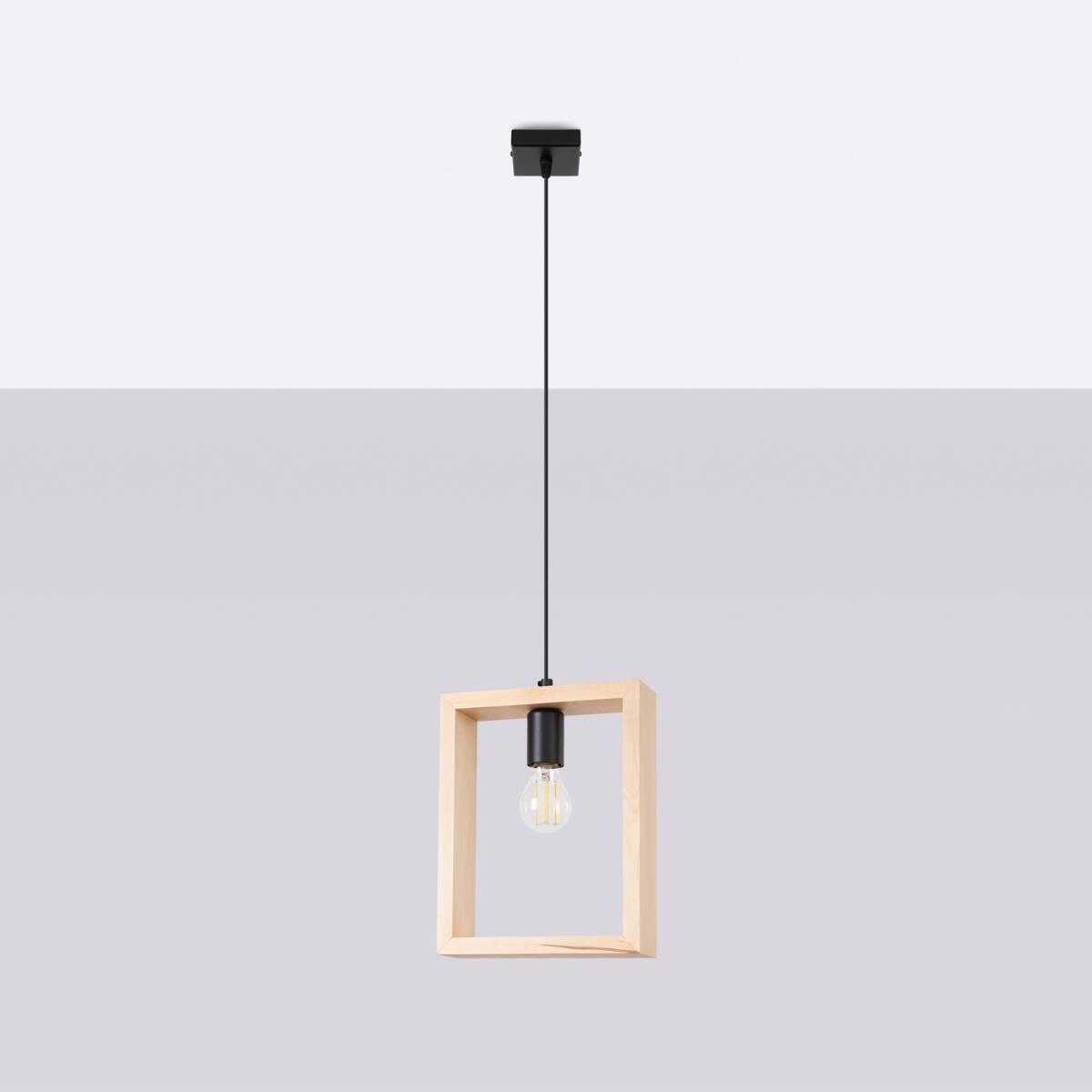 Lampa wisząca ARIES naturalne drewno - obrazek 3