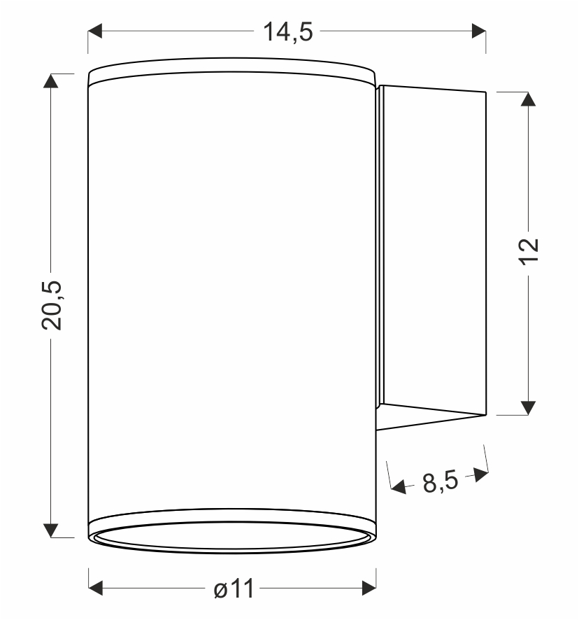Primula lampa ogrodowa elewacyjna tuba 14,5x20,4cm czarny 1x60W E27 PAR30 IP65 - obrazek 3
