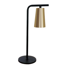Sider table lamp black 1x15W GU10 llampshade brushed brass , short wire