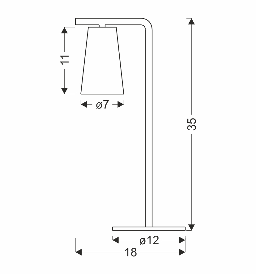 Sider table lamp black 1x15W GU10 llampshade brushed brass , short wire - obrazek 3