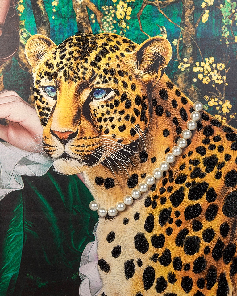 Obraz PEARLS LEOPARD 150x120 cm - obrazek 5