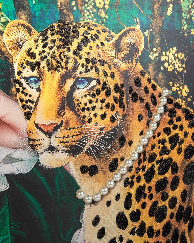 Obraz PEARLS LEOPARD 150x120 cm - obrazek 9