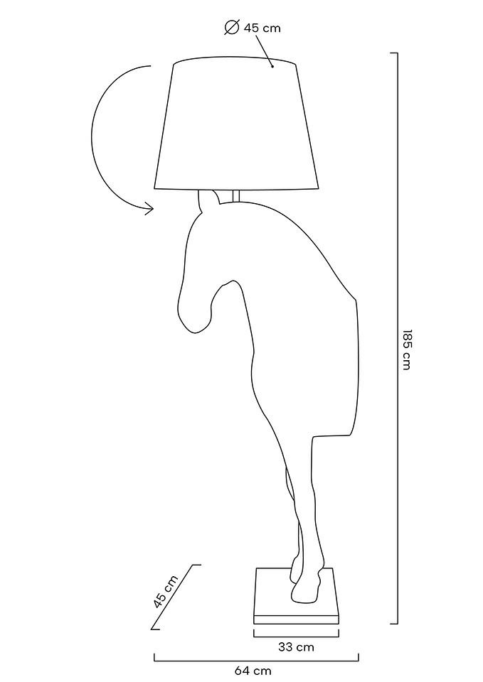 MOOSEE lampa podłogowa KOŃ HORSE STAND M biała - włókno szklane - obrazek 3