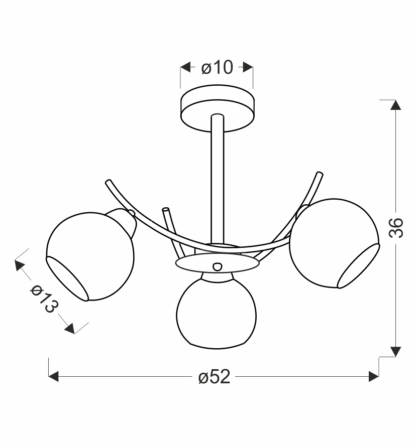AMOS Lampa wiszaca złoty 3x40W E27 klosz biały - obrazek 3