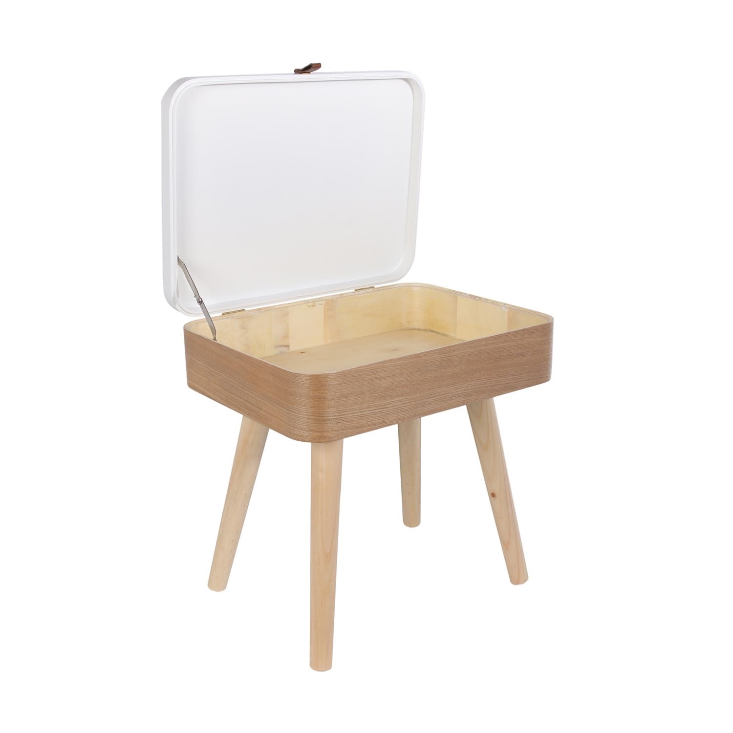 Szafka nocna Elin biała/ naturalna - obrazek 6