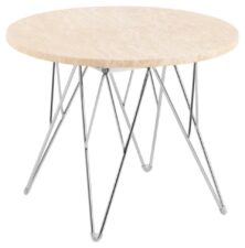 Stolik kawowy Prunus 55cm trawertyn/ chrom